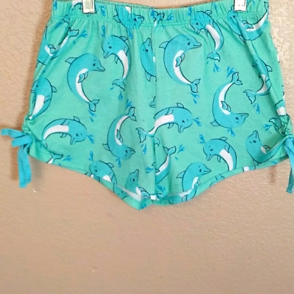 Justice 🐬  Girls P.J. Blue Dolphin Shorts (12) - Picture 1 of 9